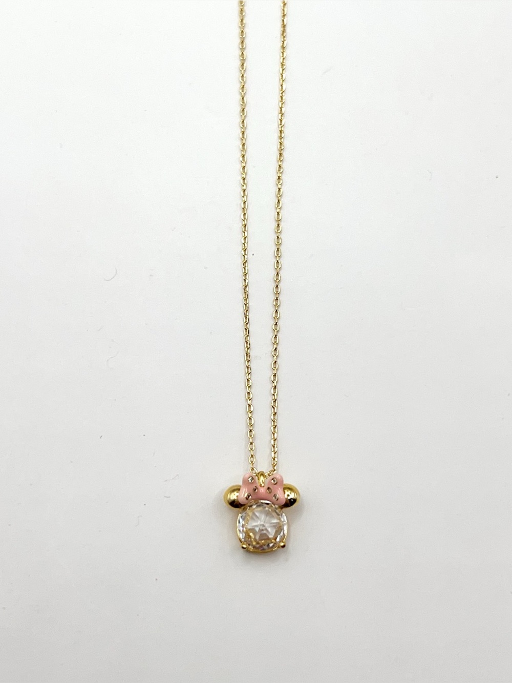 KS859-Kate Spade pink Minnie Mouse necklace